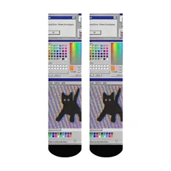 Cyber ​​Retro Malfunction Pop - Up Men's Socks - Nostalgic Casual Party Gift - One Size (Color 1)
