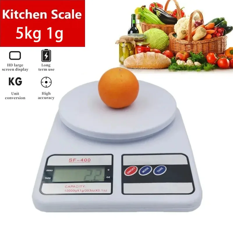 Kitchen Scale Digital LED Display 5kg/1g High-Precision Electronic Home Jewelry Food Snacks Weighing