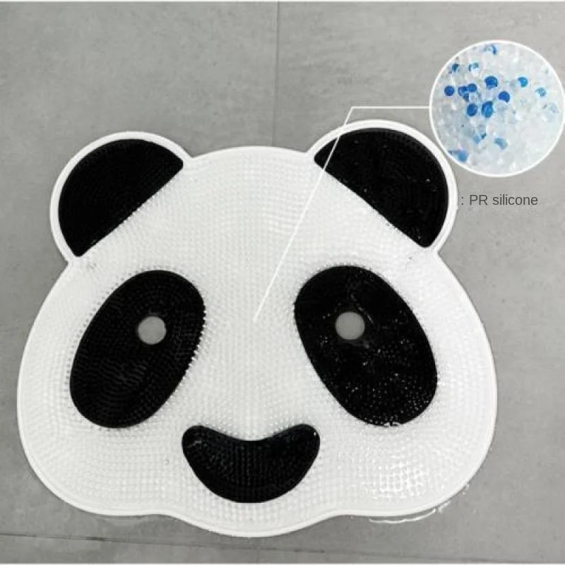 

1Pc Cute Panda Shaped Silicone Massage Pad Bathroom Portable Non Slip Shower Back Rub Foot Wash Pad Anti Drop Floor Pad