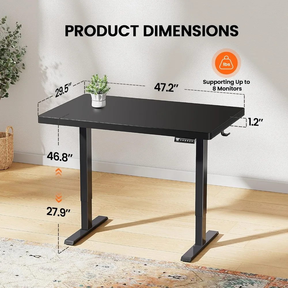 Whole Piece Standing Desk, 40x24 Inch Thick Adjustable Desk , Electric Sit Stand Desk with Cable Management Tray 5