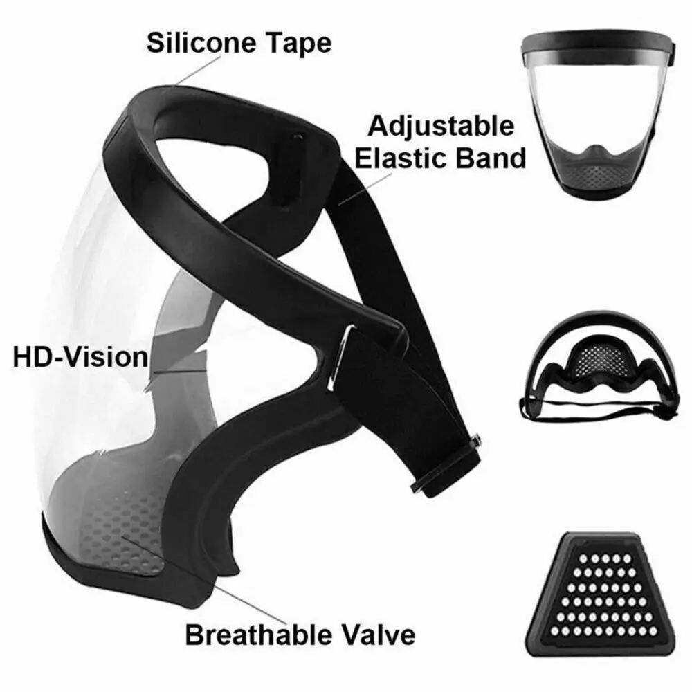 Transparent Full Face Protective Sports Goggles and Mask Head Cover