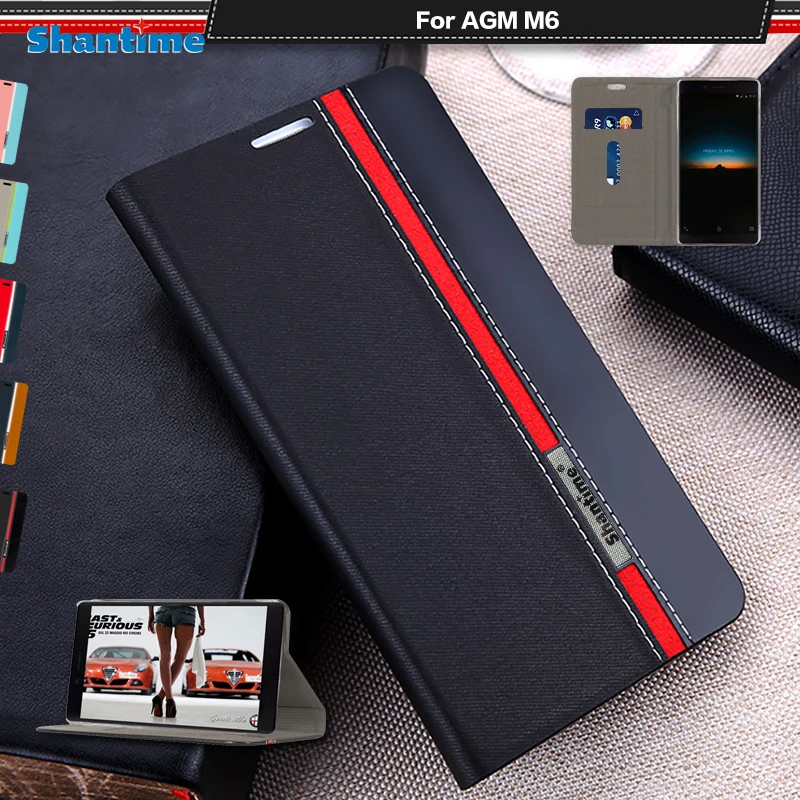 

Luxury PU Leather Case For AGM M6 Flip Case For AGM M6 Phone Case Soft TPU Silicone Back Cover
