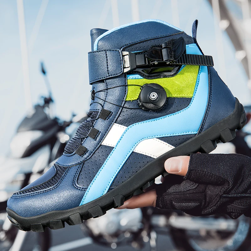 QQ-JCS1988-Motorcycle Shoes for Men, MTB Cycling Shoes, Winter Hiking High-Cut Boots, Tenis Masculino, Road Bicycle Sneaker