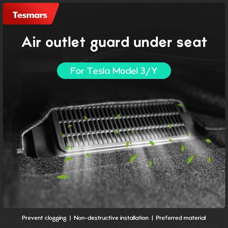 

Car Air Outlet Cover for Tesla Model 3 Tesla Model Y Under Seat Air Vent Anti-blocking Dust Cover Accessories 2pcs