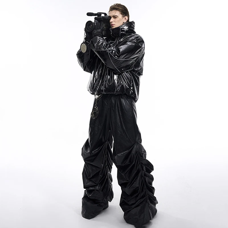 LUZHEN giacche imbottite lucide di fascia alta di lusso invernale linea riflettente design nuovo in bello caldo colletto alla coreana Parka LZ8062 4