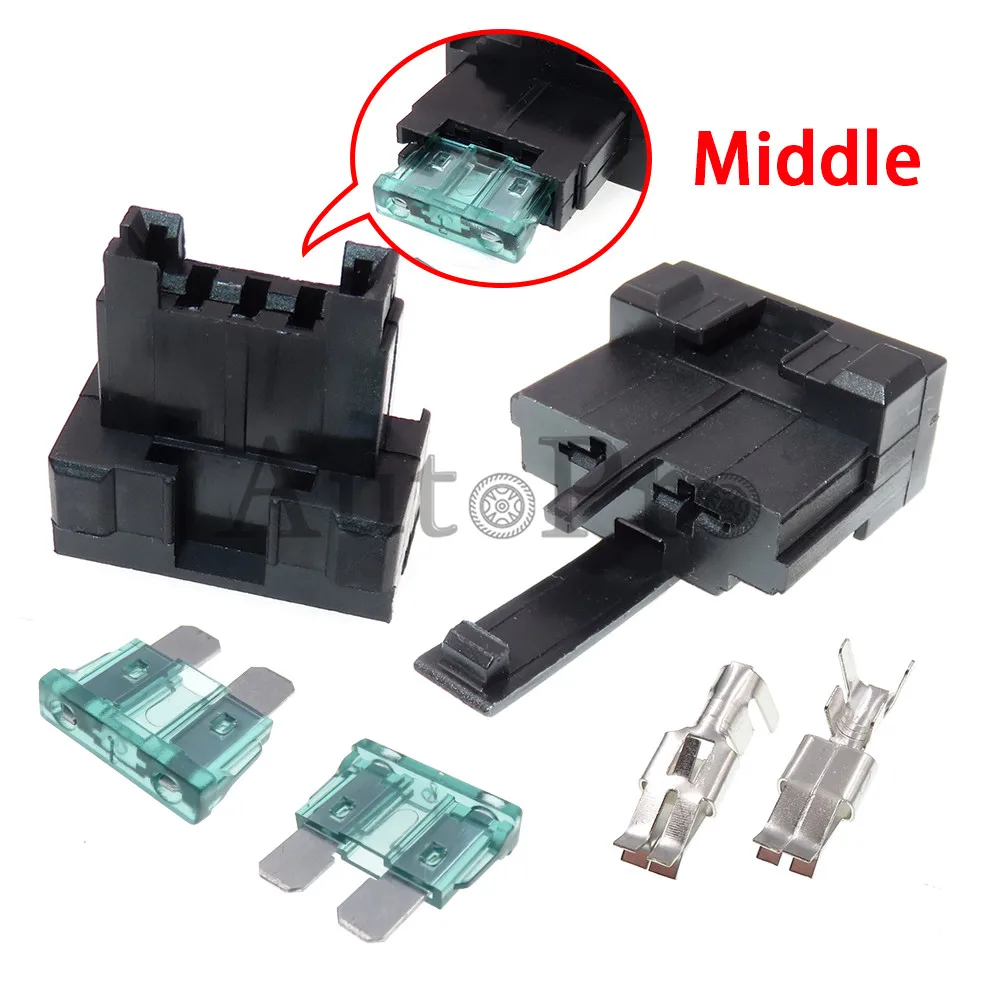 

1 Set Middle Blade Type Fuse Holder Starter Medium Auto Insurance Socket Fuse Box for Standard Fuses BX2021A BX2021B