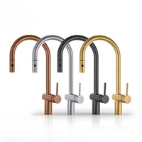 ก๊อกน้ำห้องครัวสีโรสโกลด์ขัดเงา สแตนเลส 304 แบบดึงออกได้ พร้อมหัวฉีดน้ำร้อนน้ำเย็น 1