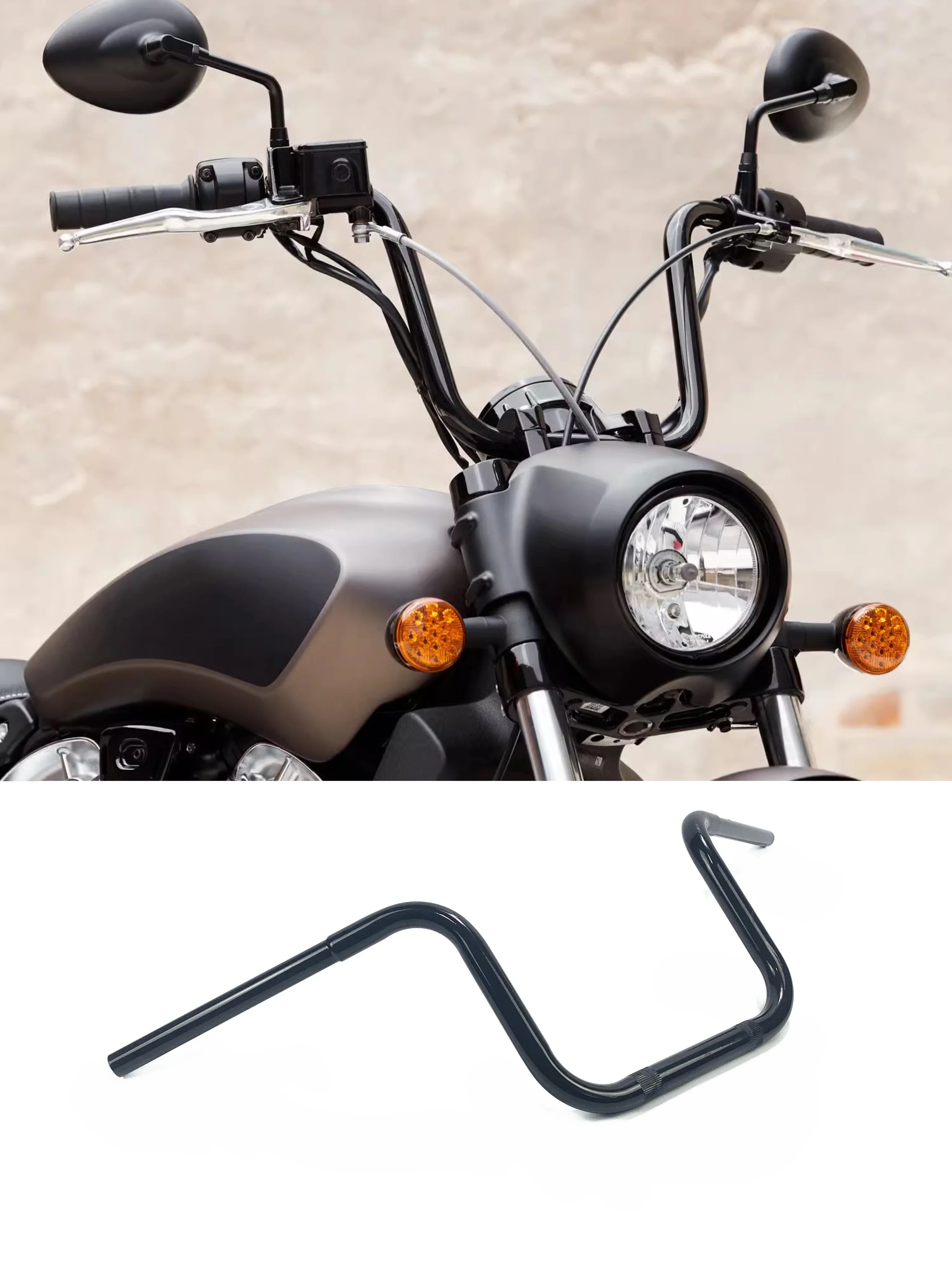 

Motorcycle Handlebar 10"/12"/14" Rise Handle Bar For Indian Scouts Hussar Bobber Steering Wheel MOTO Customized Accessories