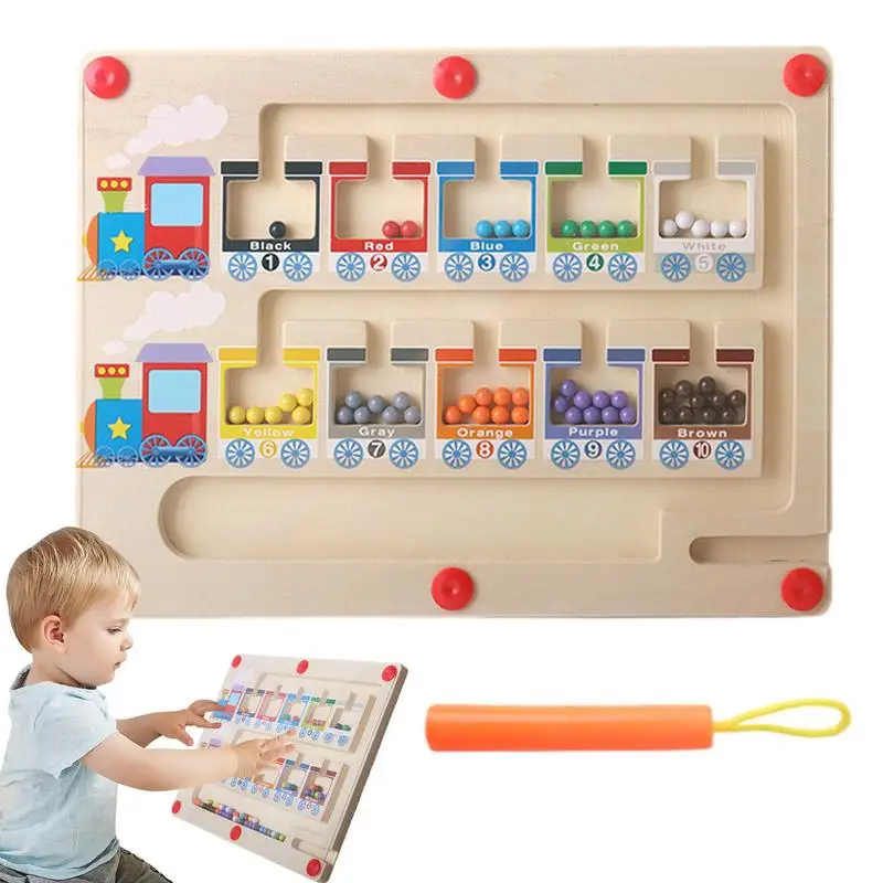 

Wooden Magnetic Maze Puzzles Montessori Sorting Number Color Board Game Wooden Montessori Magnetic Puzzles For Learning Counting