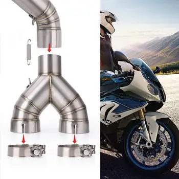 Exhaust Mid Link Pipe For BMW S1000RR 2010-14 S1000R 10-2016 Motorcycles Muffler Escape Connect Tube Slip On Stainless Steel