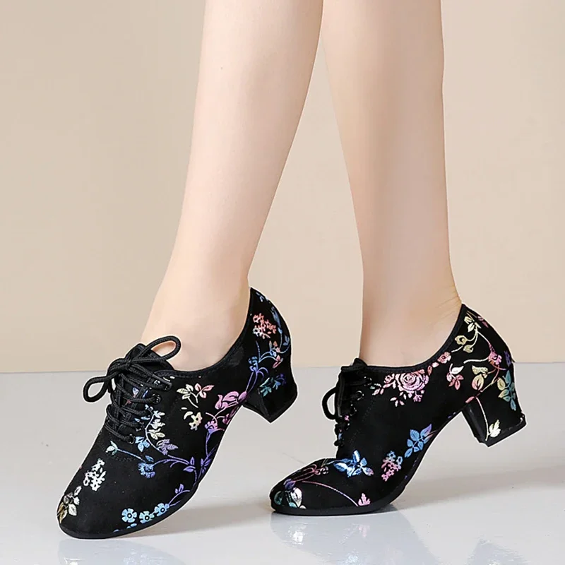 Latin Dance Shoes Tango Salsa Girls Woman Adult Modern Ballroom Dance Shoes Teacher 3.5/5cm Oxford Sneakers women dance shoes salsa dance shoes