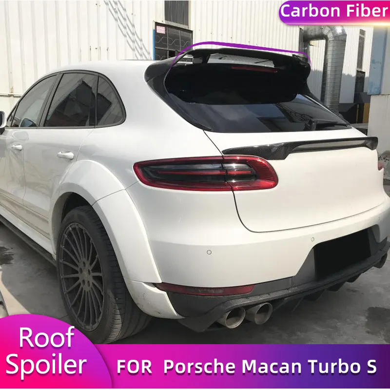 

Задний спойлер на крышу багажника из углеродного волокна крылья для Porsche Macan Turbo S Sport Utility 4-дверный задний спойлер для автомобиля 2014-2020