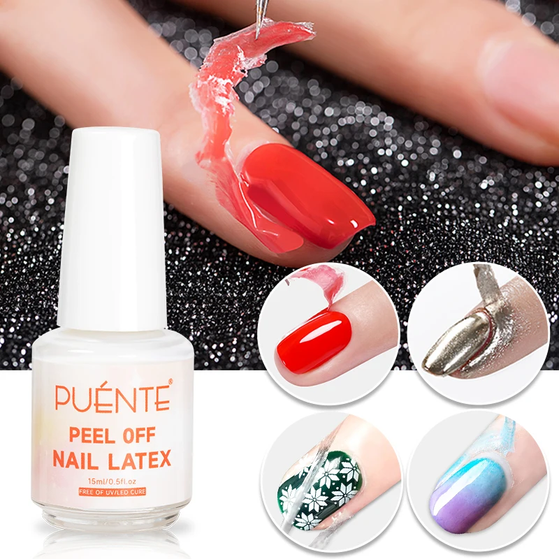 PUENTE 15ML Peel Off Nail Latex Nail Anti-Overflow Glue Edge Protection Nail Care Tool Nail Tape Glue Fast Dry Manicure Varnish