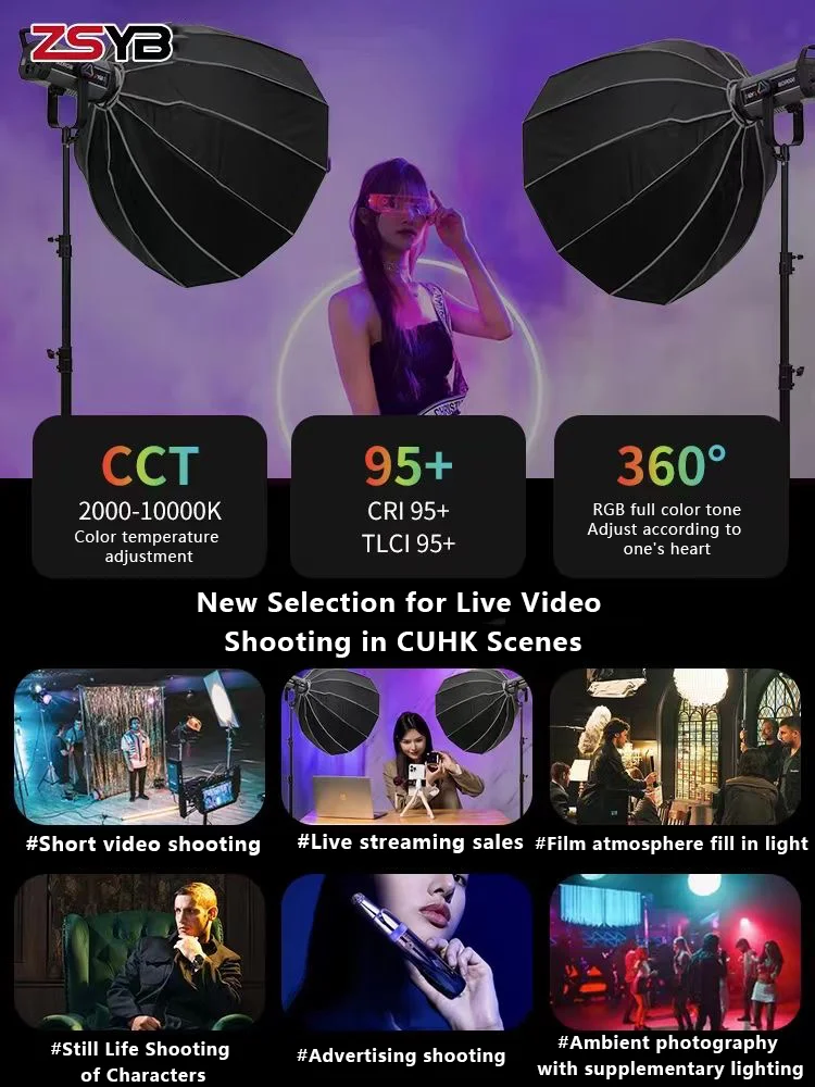 Description Picture 5 of itemZSYB Y500RGB Y500 RGB LED Photography Light 3200K-5600K Professional Video light Photo Studio Lamp For Live Video Shooting