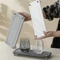 Instant Drying Stone Bathroom Counter Tray with 4 Water Absorbent Diatomite Coasters, Modern Sponge Holder Drying Rack for Sink 2