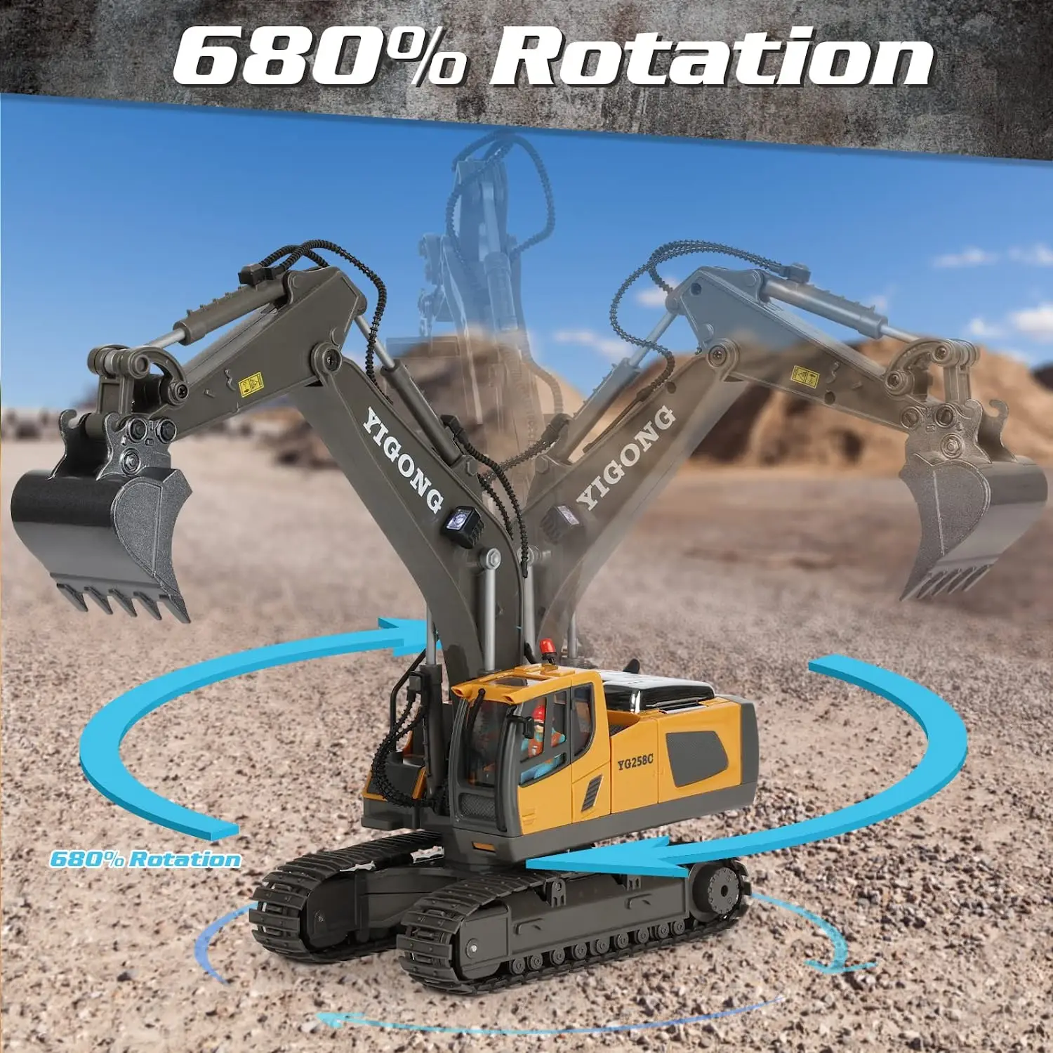 RC Excavator 1:20 Remote Control Truck 2.4G RC Crawler Engineering Vehicle Truck Radio Control Children's Day Christmas Gifts 4