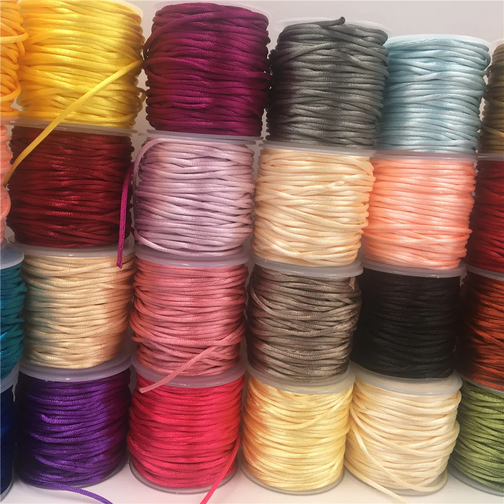 Small Binding Rope Thread 2mm-30meters-Roll-Chinese-Knot-Cord-Satin-Thread-Macrame-Rope-Bracelet ...