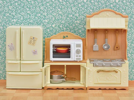 Sylvanian Families Dollhouse Playset Furniture Microwave Cabinet Accessories Set Gift Girl Toy No Figure New in Box 5443 4