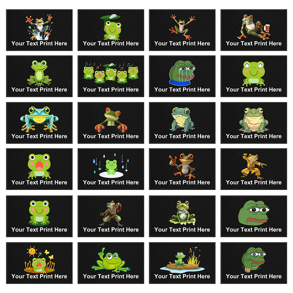 Cartoon Pepe The Frog Meme Printed Patch Name Patches Cute Frog For Kid's Clothing Chevron On Clothes Backpack Badges
