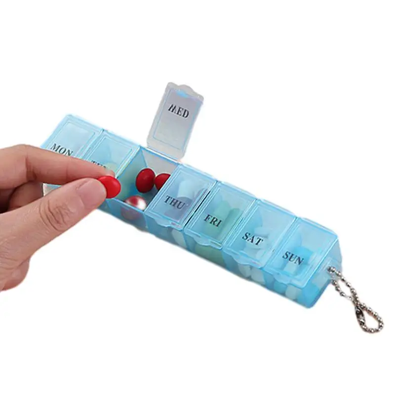 

Прозрачная коробка для лекарств и таблеток на 7 дней, держатель для еженедельных таблеток, органайзер для хранения, контейнер для таблеток, разветвители, мини-футляры для таблеток на 7 дней