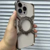 Metal Magnetic Case For iphone 16 Pro Max Cover 16 Plus 15 14 13 Aluminum Alloy Rimless Bumper Built-in 360° Invisible Holder 3