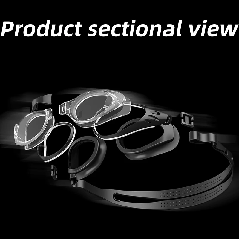 New adult swimming goggles with anti fog waterproof UV resistant high-definition transparent design one size fits all adjustable