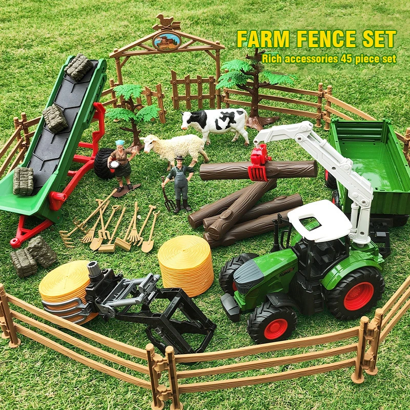 45pieces/sets Farmer Truck Harvester Car 1/24 Cars Tractor Toy