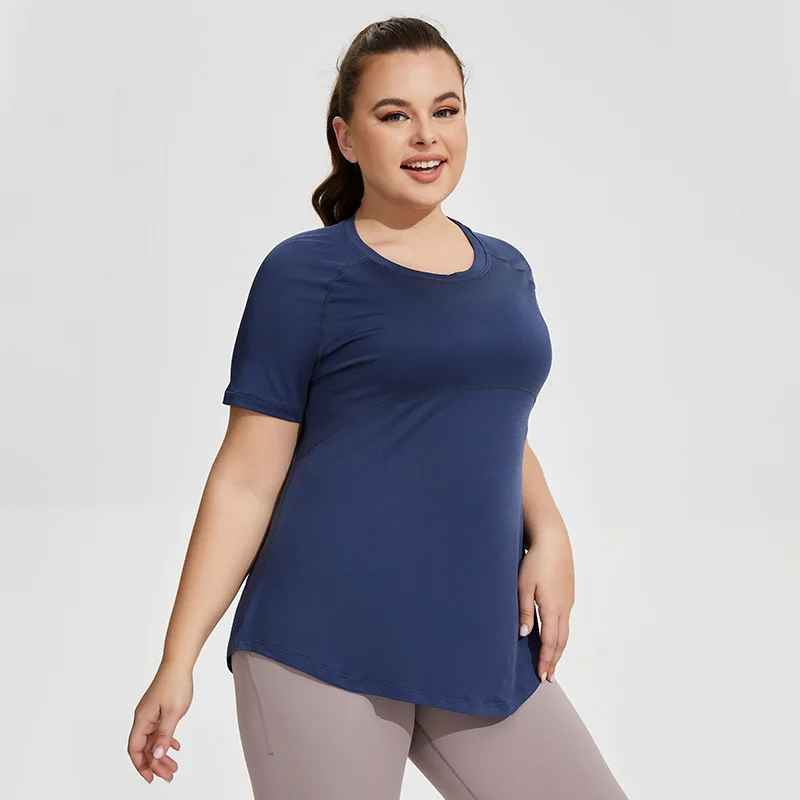Sports T Shirt Oversized Quick Drying Yoga Sports Top Slim-fitting Breathable Short Sleeve Running Fitness For Women Large Size