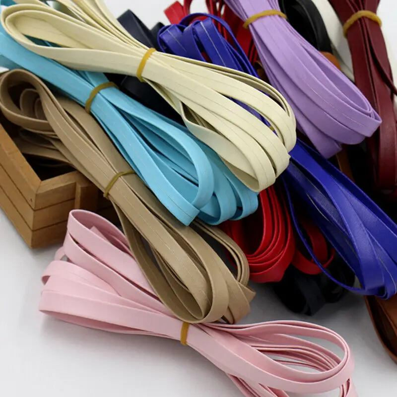3 Meter Faux Leather PU Bias Binding Tape 10mm Sewing Piping DIY Craft Patchwork Upholstery Textile Webbing Ribbon