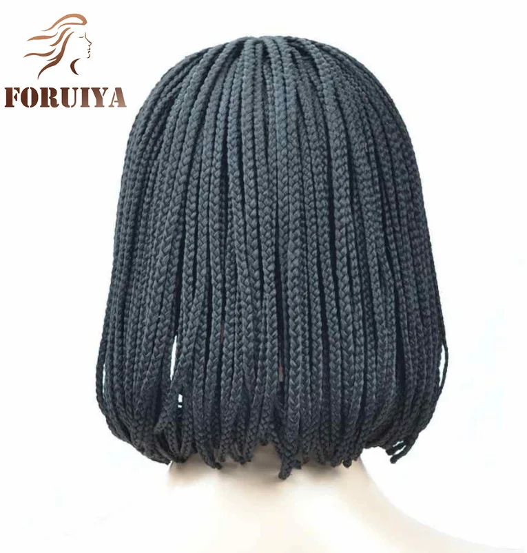 Box Braided Wigs Chemical Fiber Braid Wig Female Short Curly Hair Box Rose Net Headgear Hand Weaving Synthetic Wig