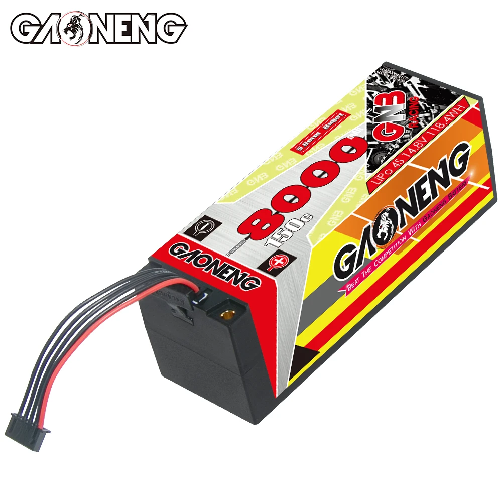 Gaoneng GNB 4S 14.8V 8000mAh 150C Hardcase 5mm bullet T-plug