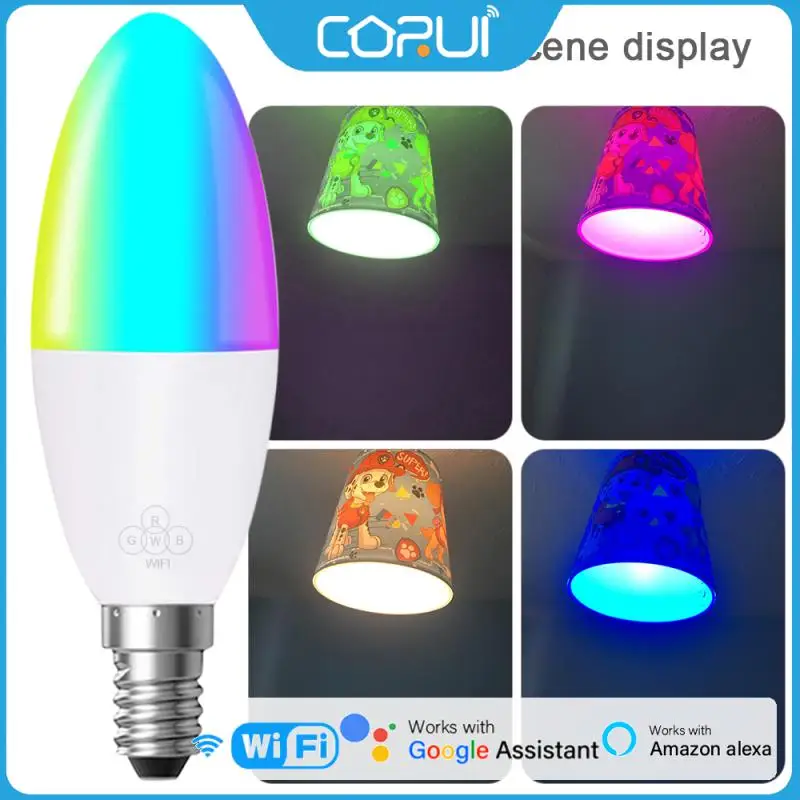 

CORUI WIFI Smart Light Bulb 6W Dimmable LED Lamp Bulb E27/E26/B22/E14 Smart Life Light Bulb Voice Control With Alexa Google Home