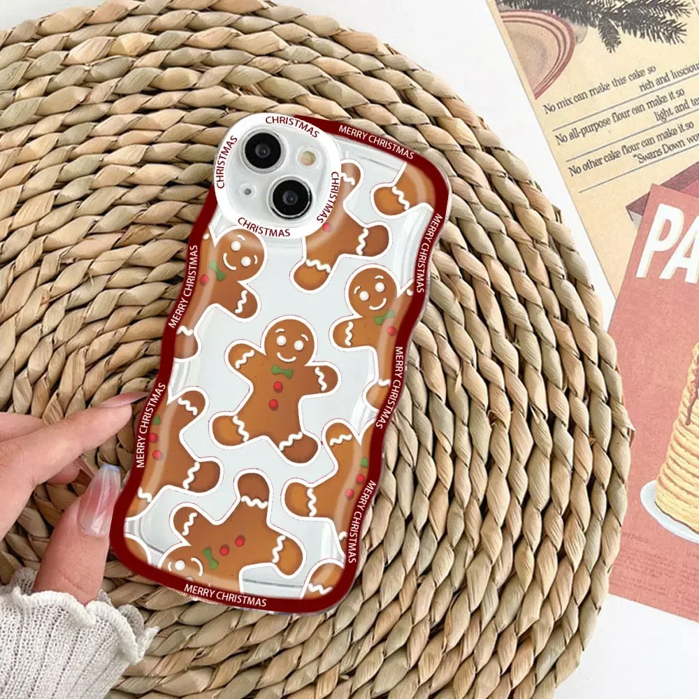 Merry Christmas Wave Transparent Silicone Phone Case - Soft and Stylish Protective Shell