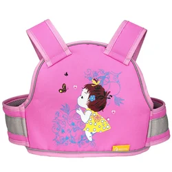 Child Safety Belt for Electric Motorcycle and Battery Car with Fall Protection (Pink Girl)
