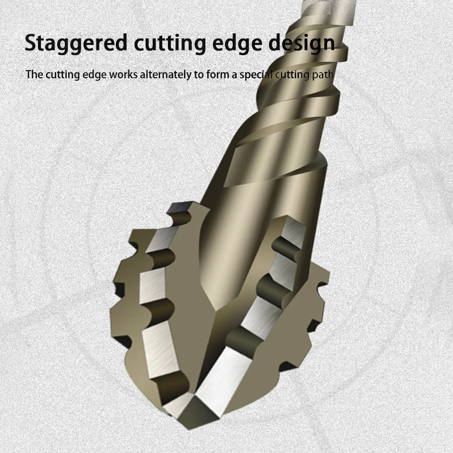 Drill Bit Set Drill Bits Drill Bit Woodworking Drill Woodworking Drill Bits Woodworking Drill Tool Set Woodworking Drill Accessories Four Blades Serrated Eccentric Driller Super Hard Alloy Dry Drilling Bit Precise Positioning For Wood Board Tile Marble Concrete