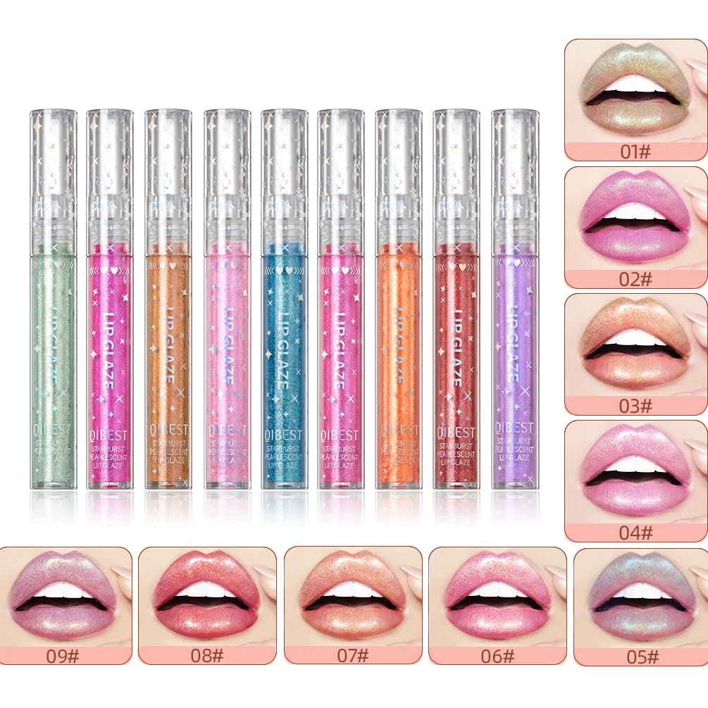 

New Shiny Glitter Lipgloss Nourish Lipglaze Long-Lasting Glossy Lipstick Waterproof Non-Stick Moisturizing Women Lip Cosmetic
