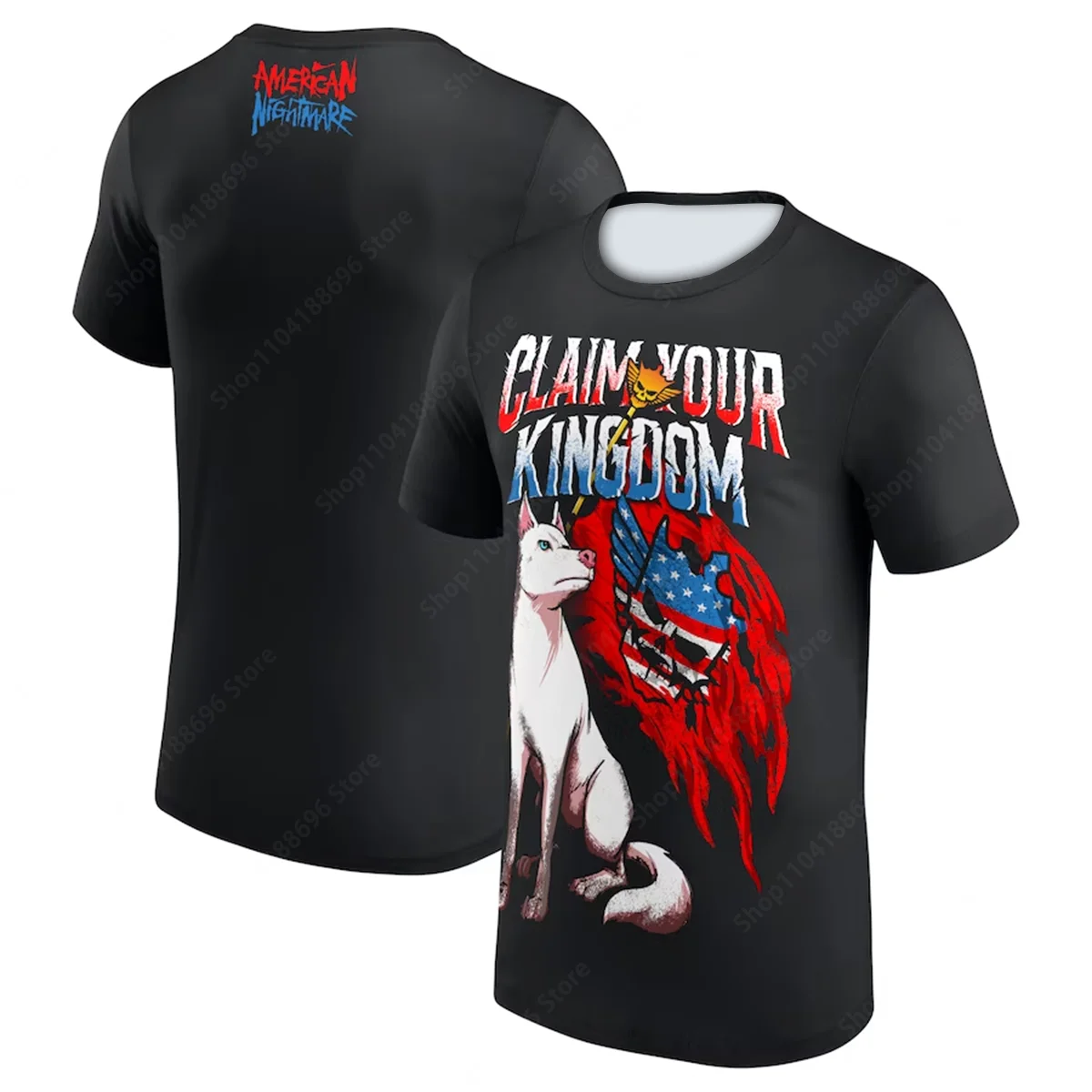 Men Women Round Neck T-Shirt WWE Cody Rhodes Crowned Skull Wrestler's Retro Style