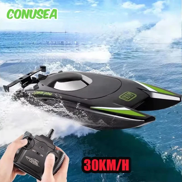30Km/h Racing Boat 2.4G Radio controlled Rc Boat High Speed Speedboat 20Mins 2Ch Dual Motor Waterproof  Ship Boys Christmas gift