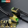 COMNEN Cat8 Ethernet Cable F/FTP 40Gbps 2000MHz Cat 8 RJ45 Network LAN Patch Cord for Router Modem Internet