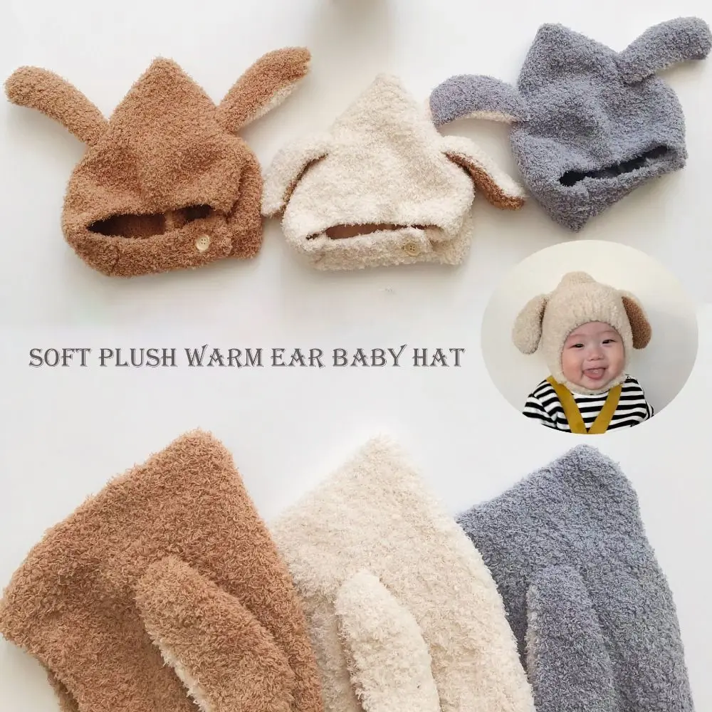 

Ear Protection Baby Hat Cute Plush Soft Furry Bonnets Cartoon Keep Warm Beanies Cap Autumn Winter