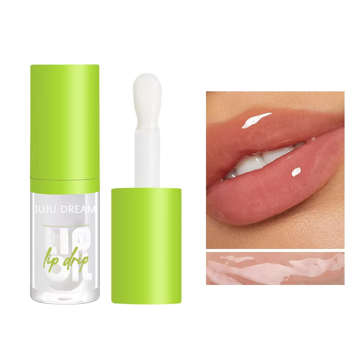 Lip Gloss Waterproof Long-term Moisturizing Non-stick Cup Non-fading Liquid Green Packaging Cosmetics