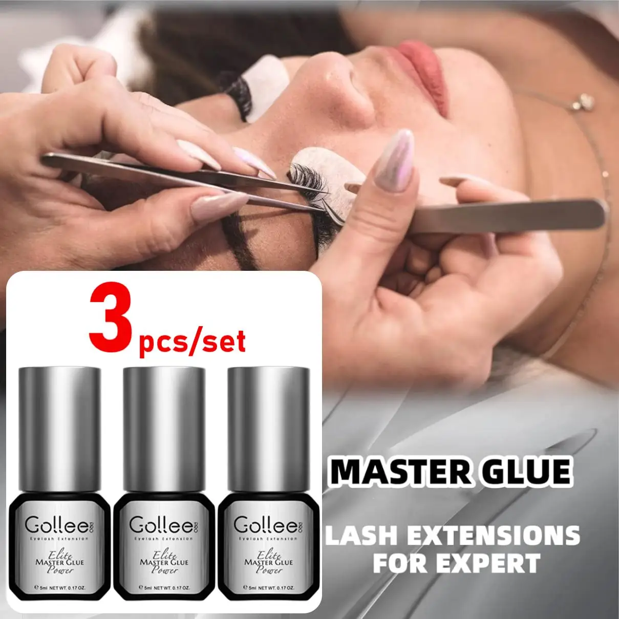 GolleeMasterGlue051SecLowHumidityEyelashExtensionGlueVegan