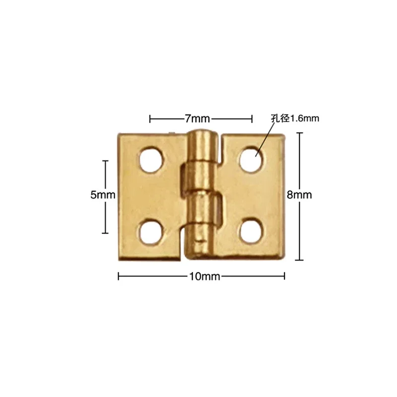 50pcs Brass Plated Mini Hinge Small Decorative Jewelry