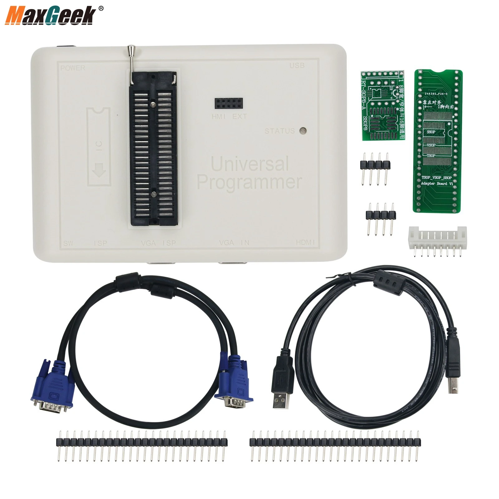 

Maxgeek RT809H EMMC и программатор поддерживает 40000 + модели для быстрого чтения и записи, сканирование TL866II Plus T56