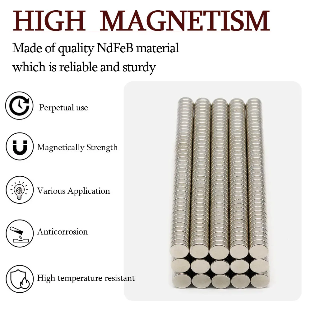 8mmx3mm Superstarker Runder Neodym-Magnet Leistungsstarke Magnete N35 Kleiner Permanenter Magnetischer NdFeB Kühlschrankmagnet 8x3 – Detail 2