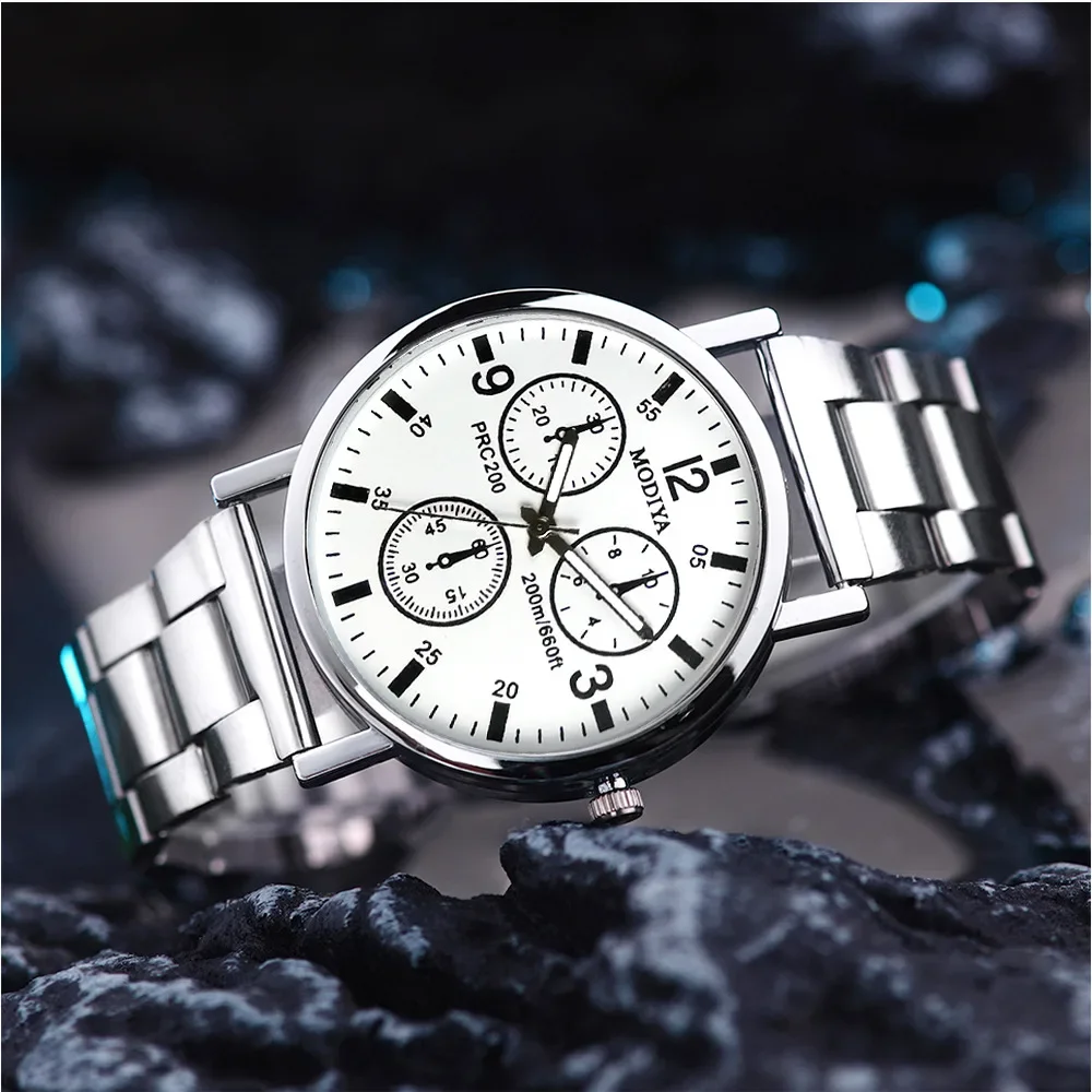 

Fashion Men Watches Quartz Wristwatches Watches for Men Noodles Steel Blue Glow Glass Watch New Fashion Mens Luxury Montre Femme