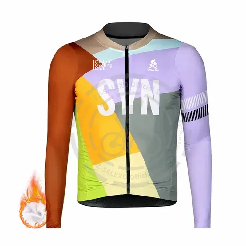 thumbnail image 1 of SYN Chaqueta de ciclismo de invierno para hombre, ropa de ciclismo de montaña, ropa térmica de polar, maillot largo de ciclismo, 1 of 5
