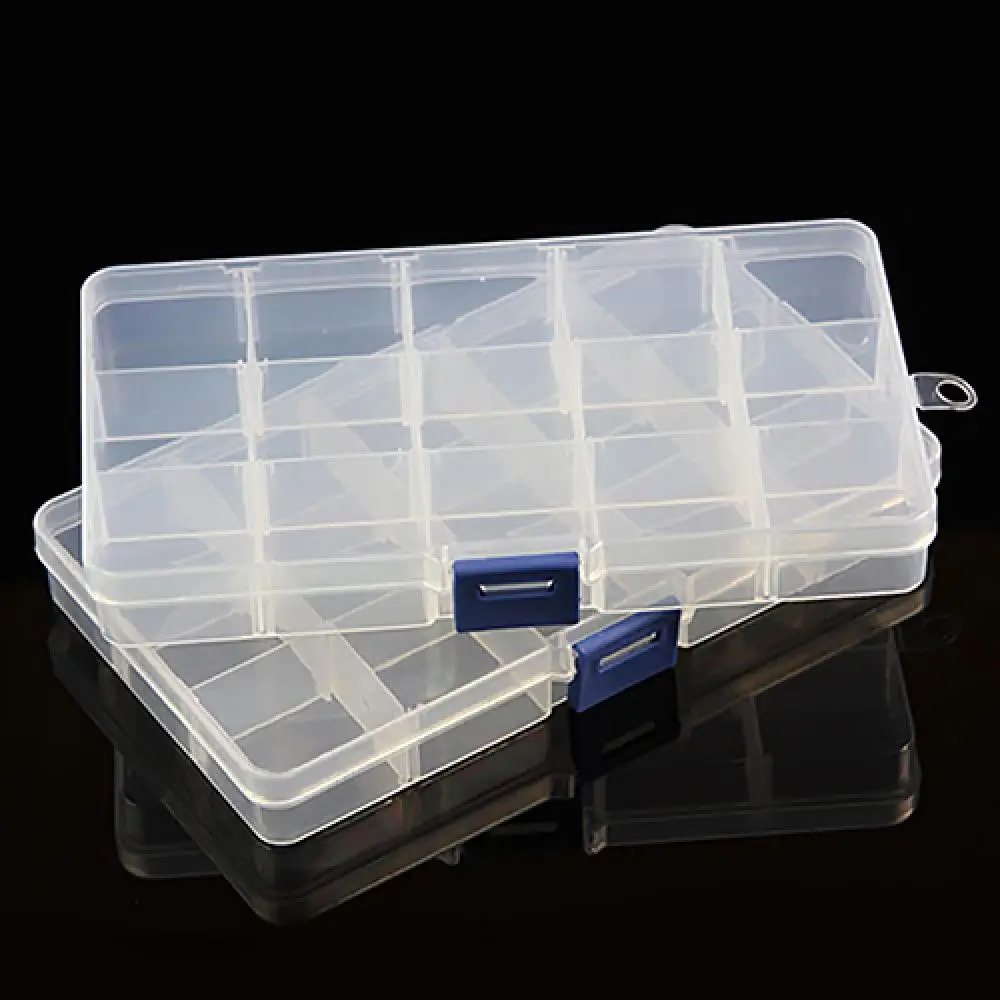 10/15/24 Compartments Plastic Box Jewelry Bead Storage Container Craft Organizer