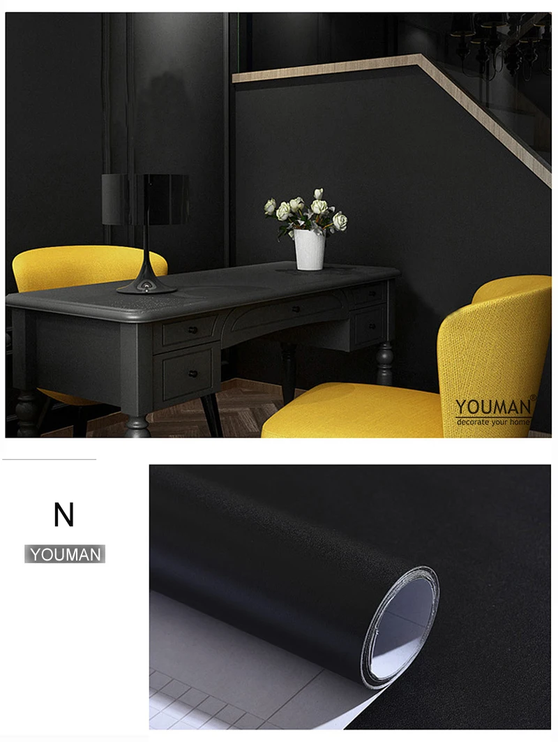 자기 접착 벽지 장식 비닐 매트 흰색 접착 종이 거실 가구 벽 부엌 캐비닛 장식 PVC