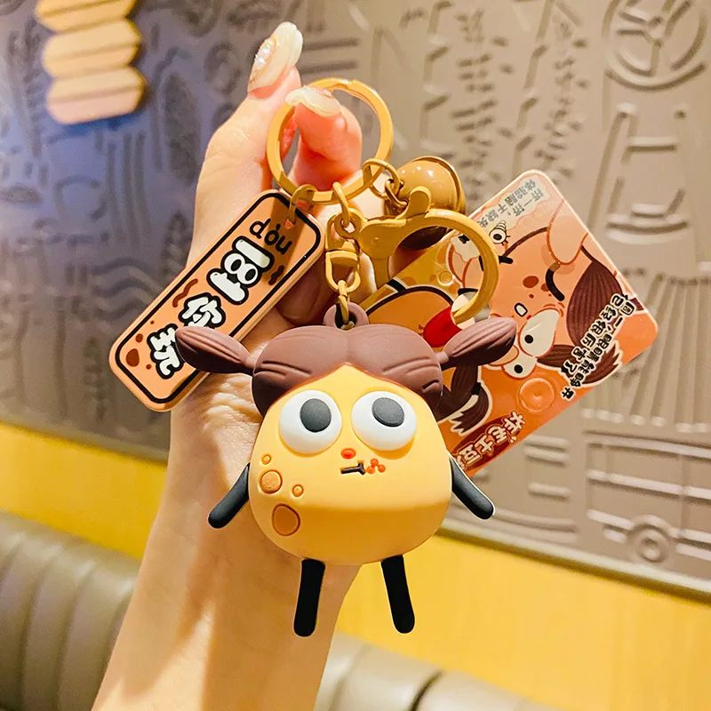 

Creative Small Gifts Cartoon Decompression Squeezing Potato Staring Car Keychain Schoolbag Pendant Exquisite Couple Wholesale